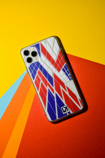 orange white and black iphone case