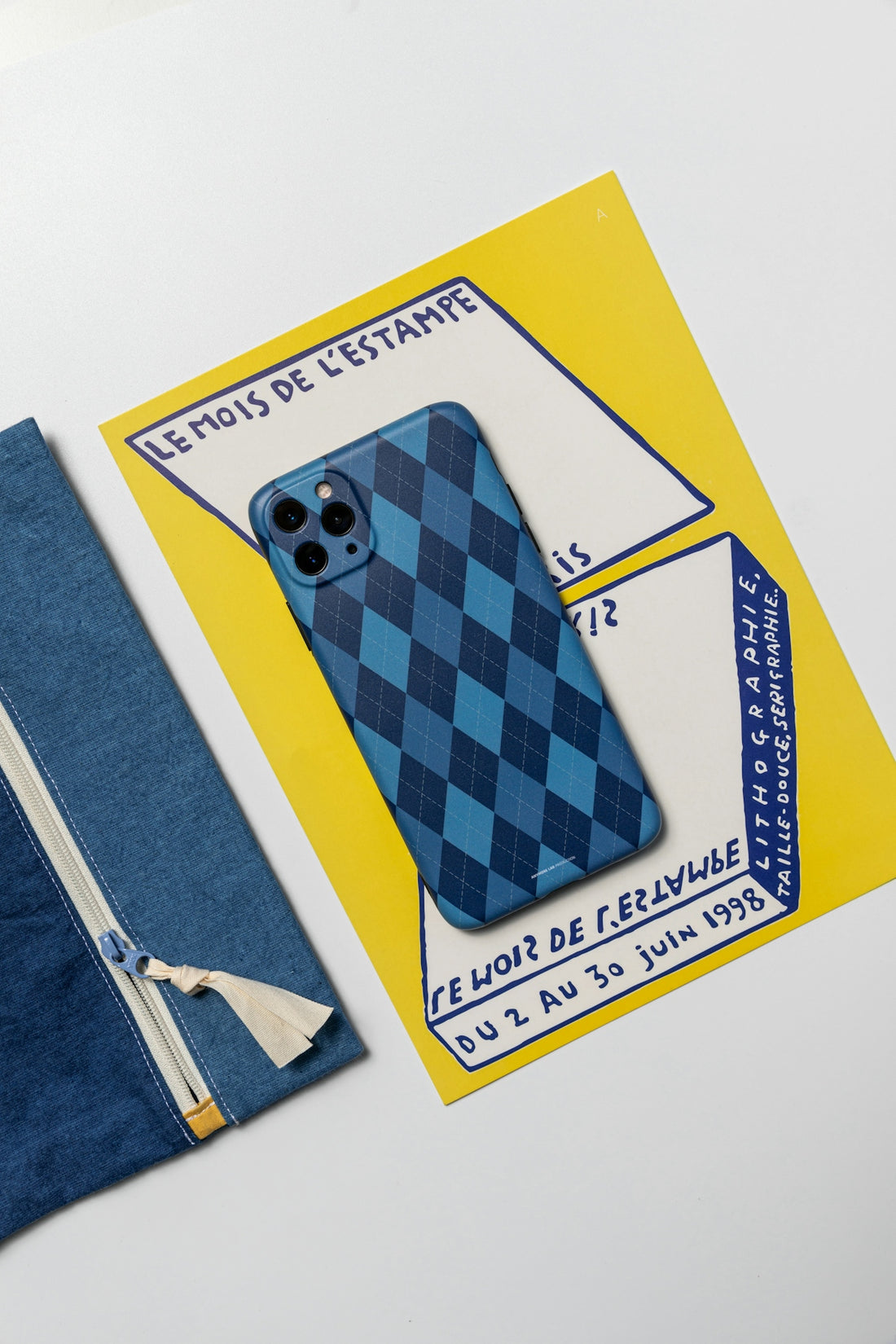 a cell phone case sitting on top of a table
