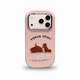 Full Silicone iPhone Case – Anti-Fall Embroidered Teddy Dog Design