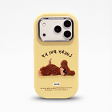 Full Silicone iPhone Case – Anti-Fall Embroidered Teddy Dog Design