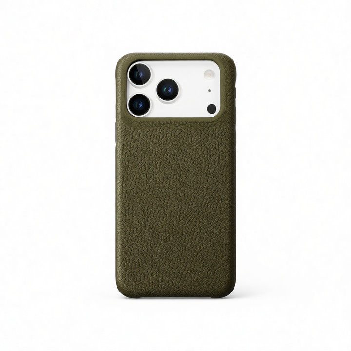Litchi Grain Leather iPhone Case – Half-Cover Shockproof Protective Sleeve